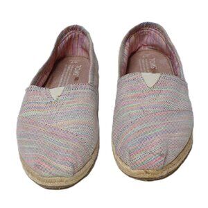 🆕TOMS Alpargata Classic Canvas Flat Shoes Pastel Stripe 7